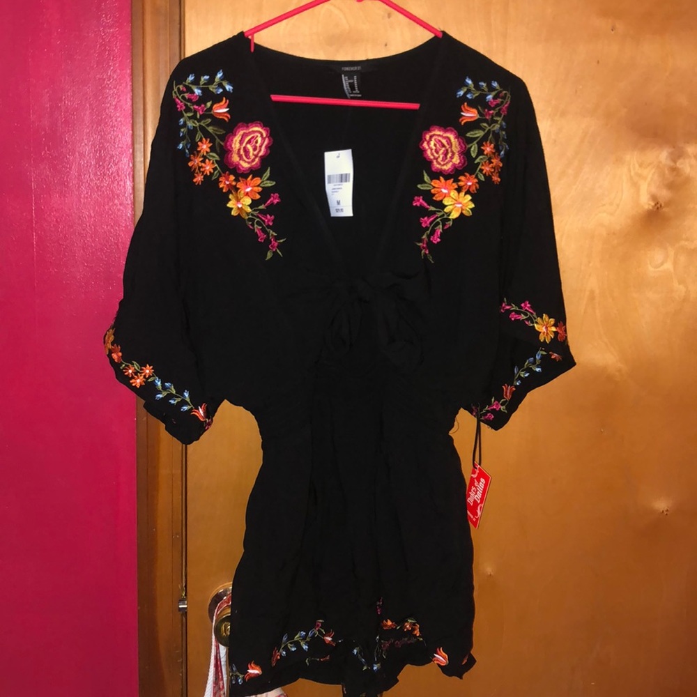 Tie front romper
